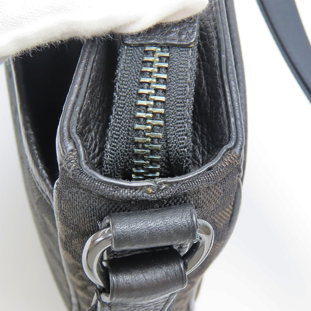 COACH Shoulder Bag C5291 Canvas, Leather black mens Used Authentic