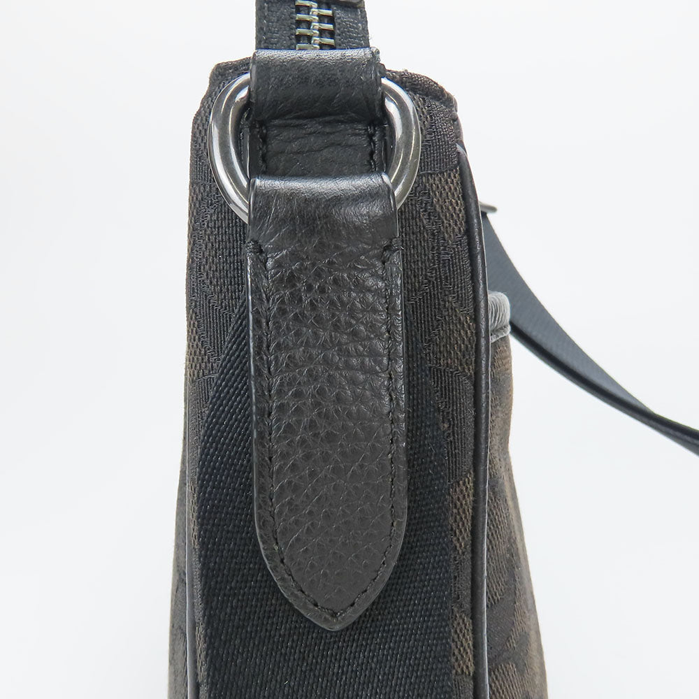 COACH Shoulder Bag C5291 Canvas, Leather black mens Used Authentic