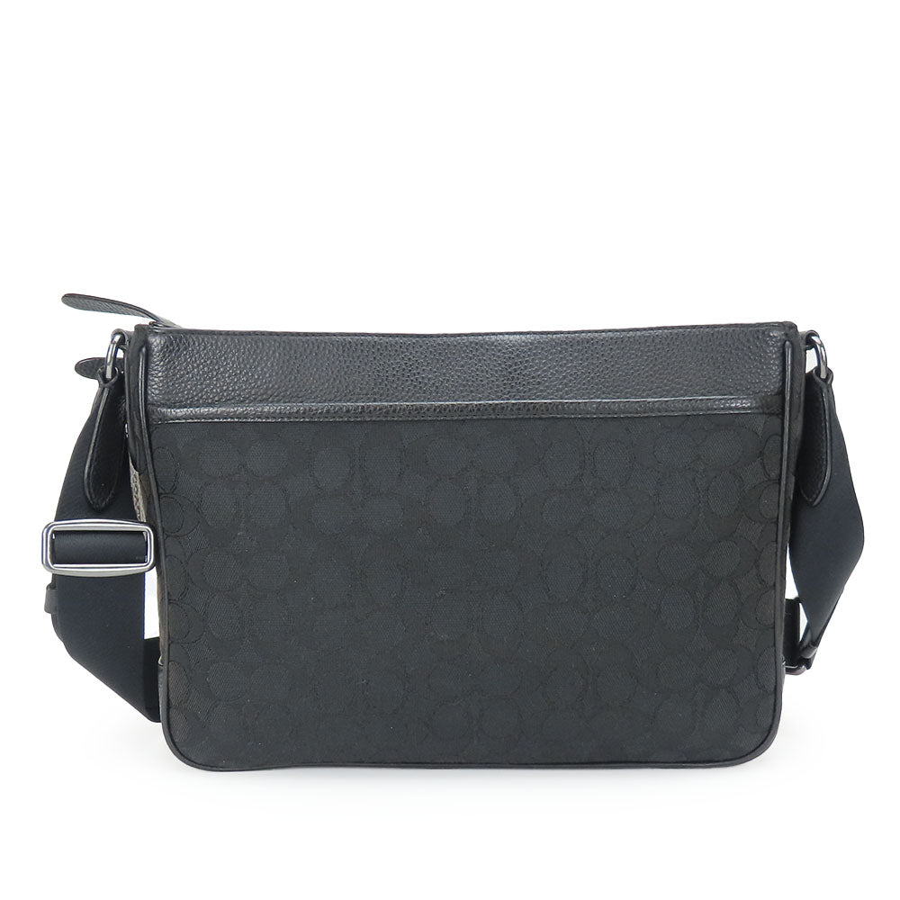 COACH Shoulder Bag C5291 Canvas, Leather black mens Used Authentic