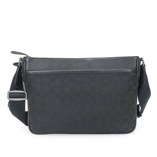 COACH Shoulder Bag C5291 Canvas, Leather black mens Used Authentic