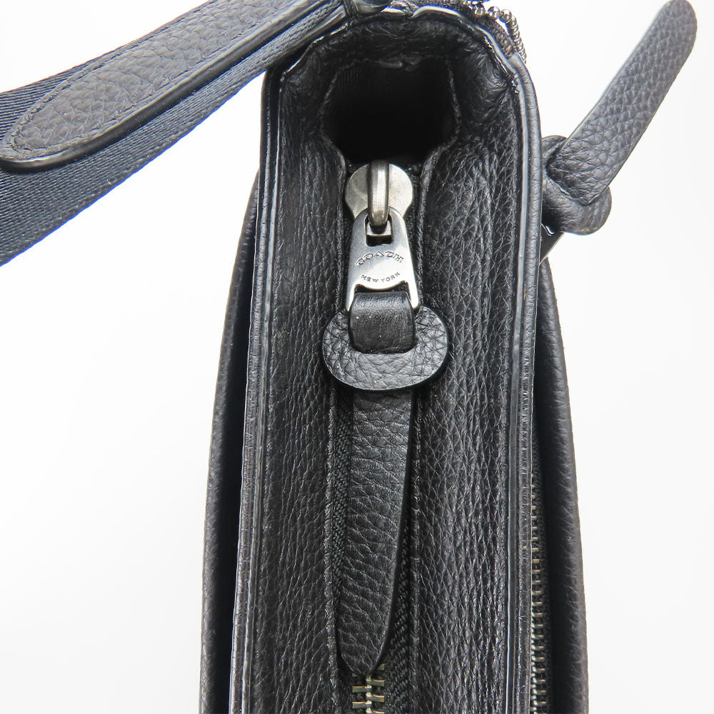 COACH Shoulder Bag C5291 Canvas, Leather black mens Used Authentic