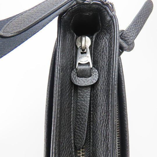 COACH Shoulder Bag C5291 Canvas, Leather black mens Used Authentic