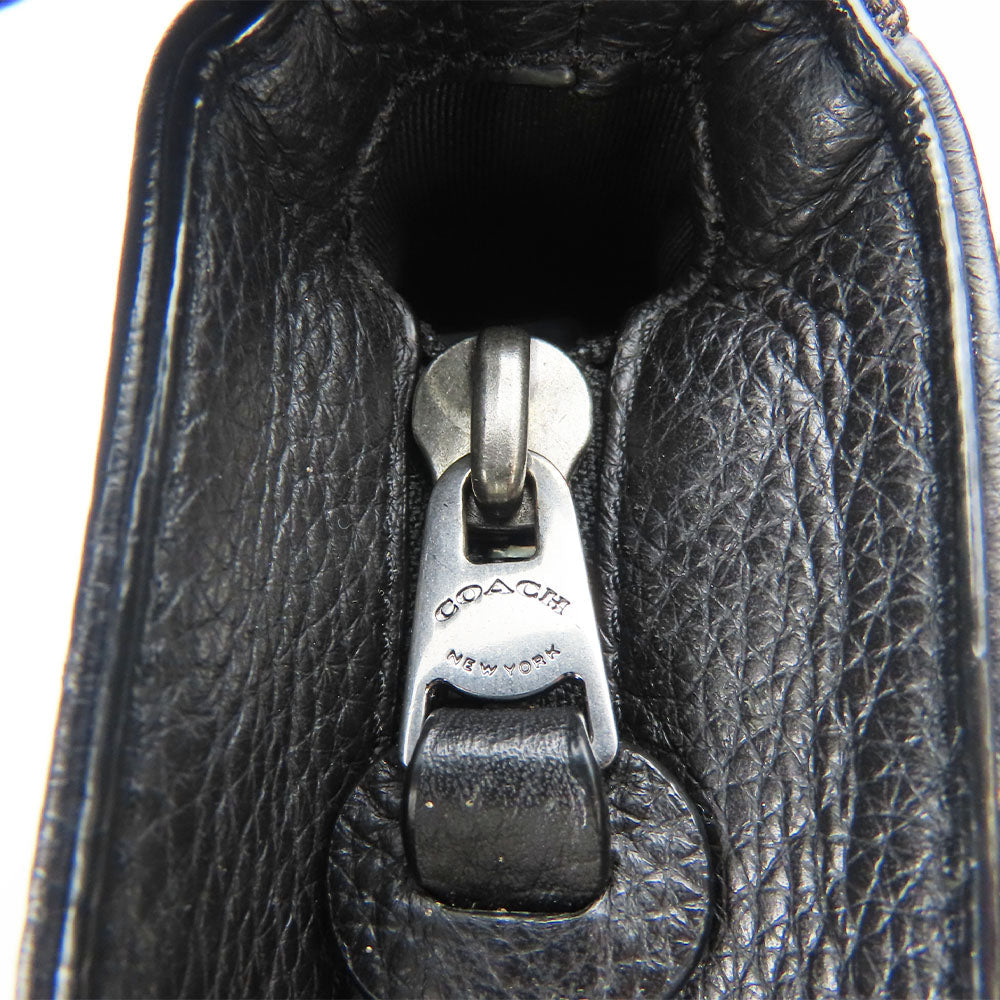 COACH Shoulder Bag C5291 Canvas, Leather black mens Used Authentic