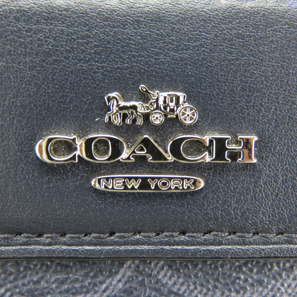 COACH Handbag F78263 leather Navy Women Used Authentic