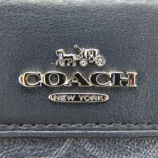 COACH Handbag F78263 leather Navy Women Used Authentic