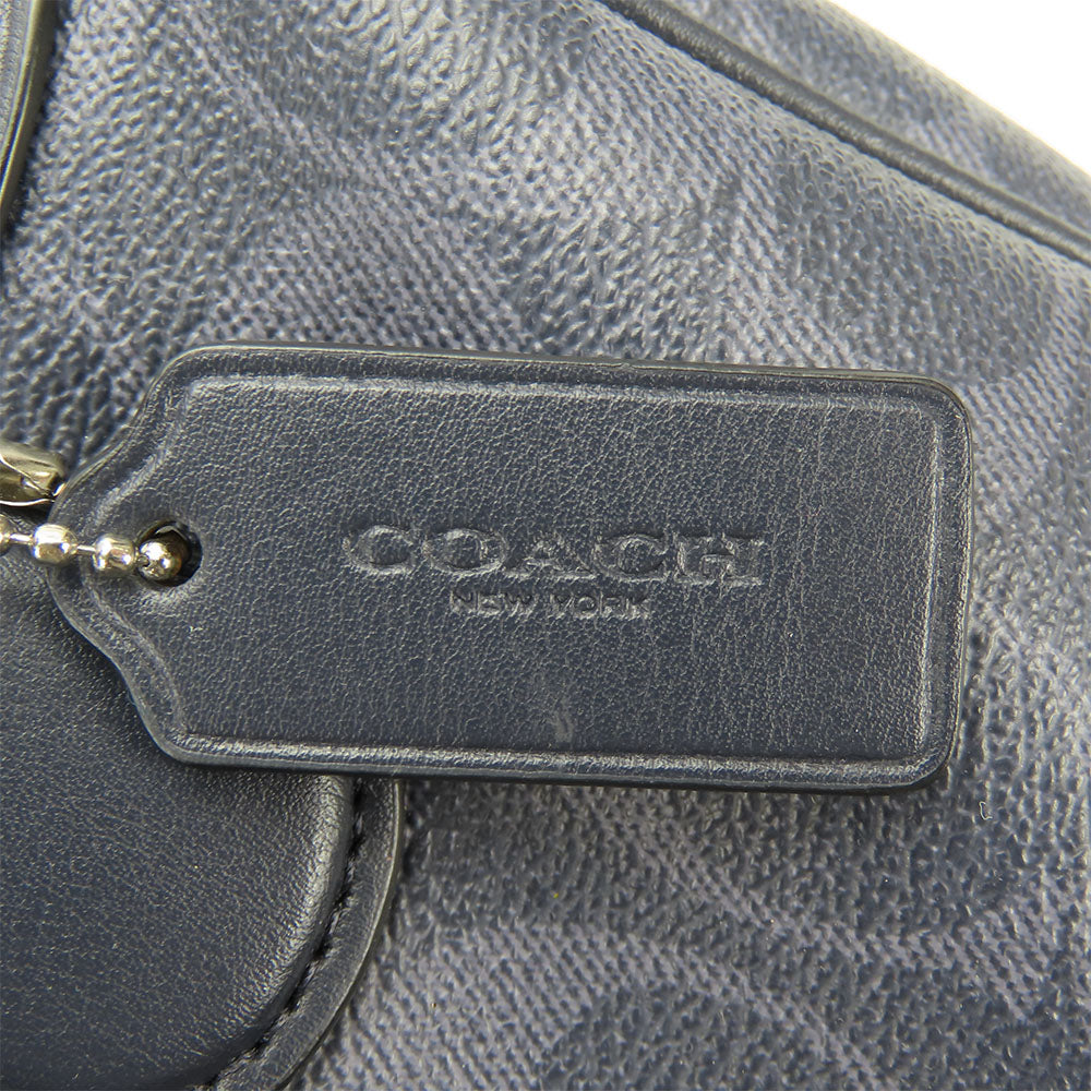 COACH Handbag F78263 leather Navy Women Used Authentic