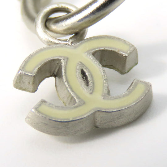 CHANEL Pierce metal white COCO Mark Women Used Authentic