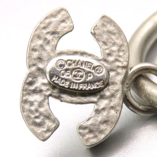 CHANEL Pierce metal white COCO Mark Women Used Authentic