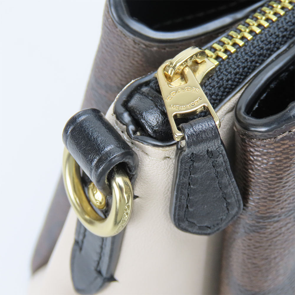 COACH Shoulder Bag F50054 leather Brown Women Used Authentic