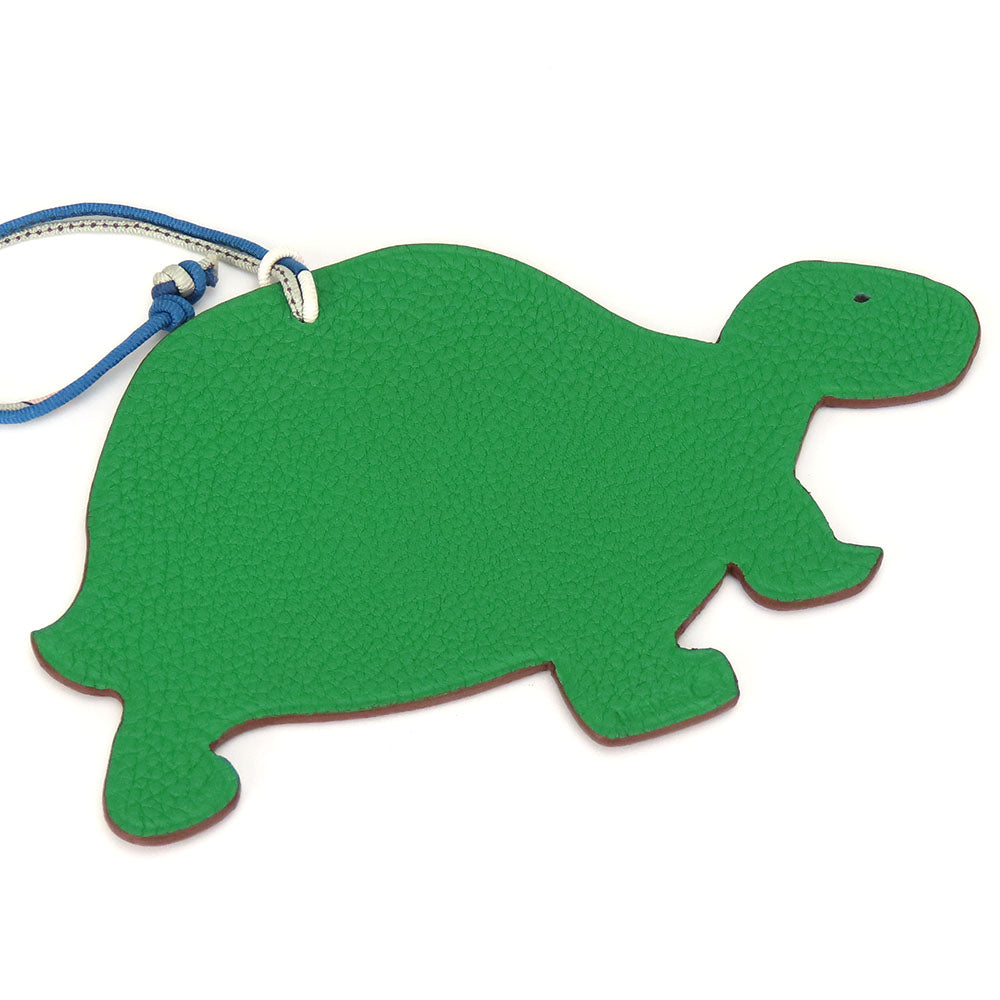 HERMES Bag charm Epsom , Taurillon Clemence green Petite Ash Turtle GM Women Used Authentic