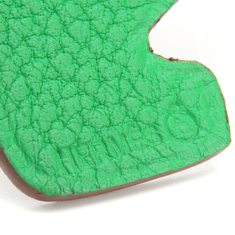 HERMES Bag charm Epsom , Taurillon Clemence green Petite Ash Turtle GM Women Used Authentic