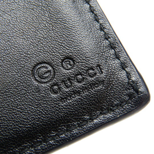GUCCI Bifold Wallet 333042 Sima leather black Micro GG mens Used Authentic