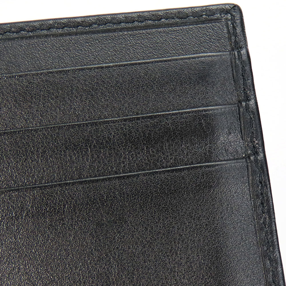 GUCCI Bifold Wallet 333042 Sima leather black Micro GG mens Used Authentic