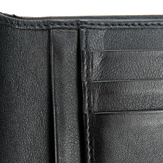 GUCCI Bifold Wallet 333042 Sima leather black Micro GG mens Used Authentic