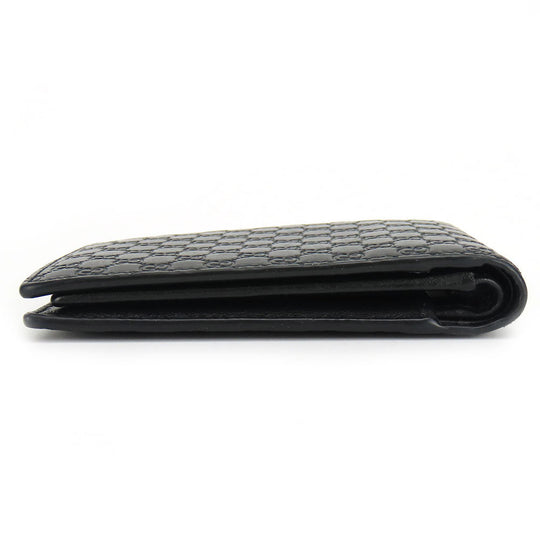 GUCCI Bifold Wallet 333042 Sima leather black Micro GG mens Used Authentic
