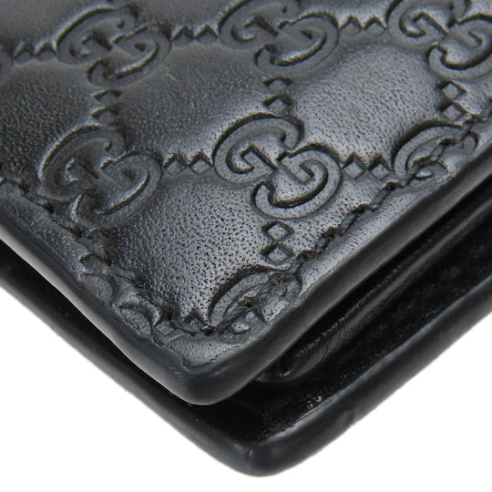 GUCCI Bifold Wallet 333042 Sima leather black Micro GG mens Used Authentic