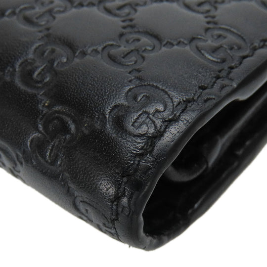 GUCCI Bifold Wallet 333042 Sima leather black Micro GG mens Used Authentic