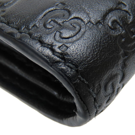 GUCCI Bifold Wallet 333042 Sima leather black Micro GG mens Used Authentic