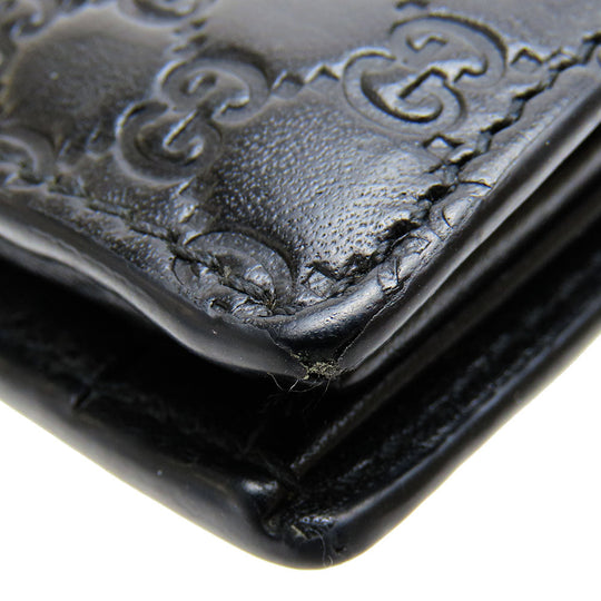 GUCCI Bifold Wallet 333042 Sima leather black Micro GG mens Used Authentic
