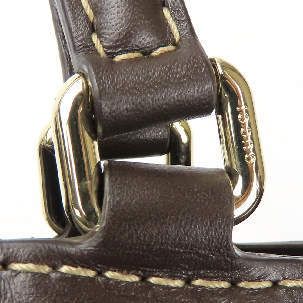 GUCCI Tote Bag 257061 GG canvas, leather Brown Sherry line Women Used Authentic