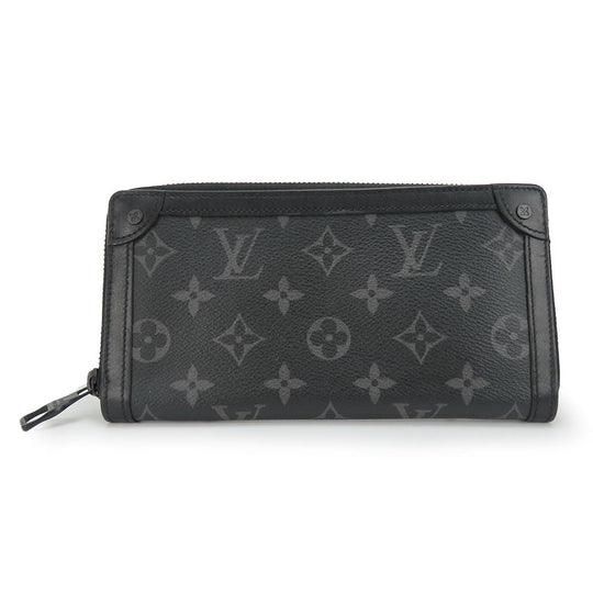 LOUIS VUITTON Long Wallet Purse M80558 Monogram Eclipse black Zippy wallet trunk mens Used Authentic