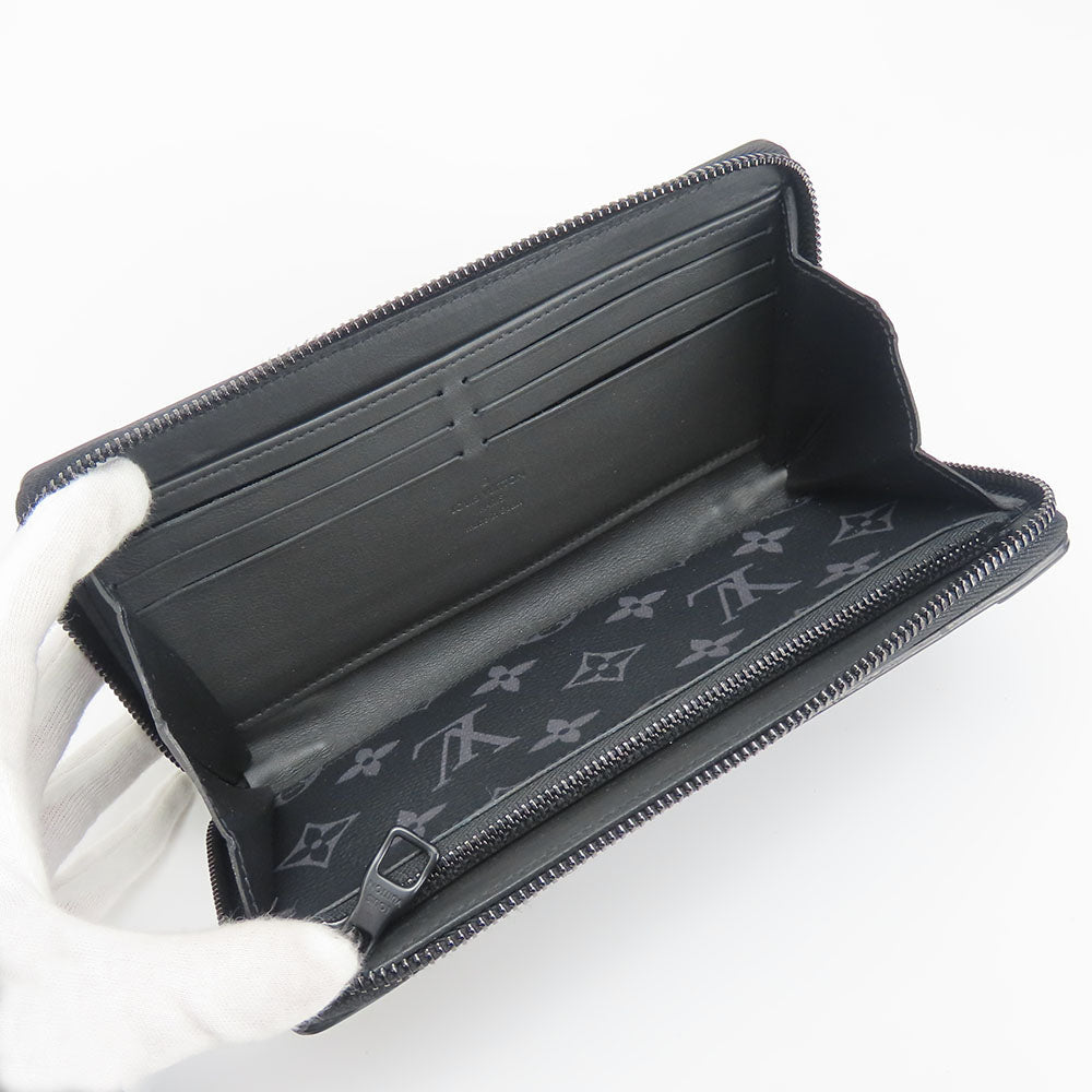 LOUIS VUITTON Long Wallet Purse M80558 Monogram Eclipse black Zippy wallet trunk mens Used Authentic