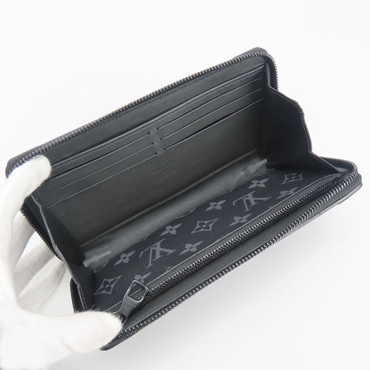 LOUIS VUITTON Long Wallet Purse M80558 Monogram Eclipse black Zippy wallet trunk mens Used Authentic