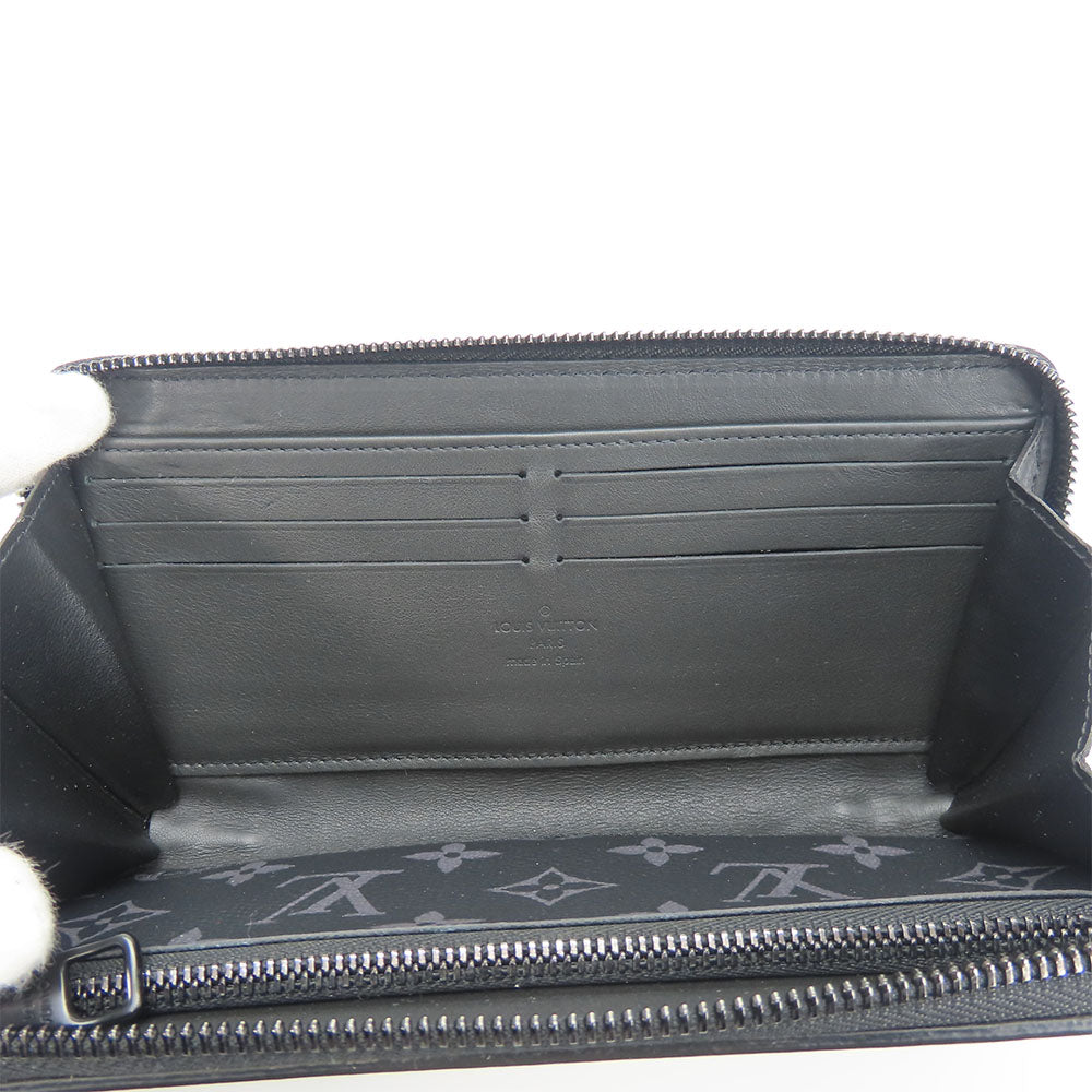 LOUIS VUITTON Long Wallet Purse M80558 Monogram Eclipse black Zippy wallet trunk mens Used Authentic