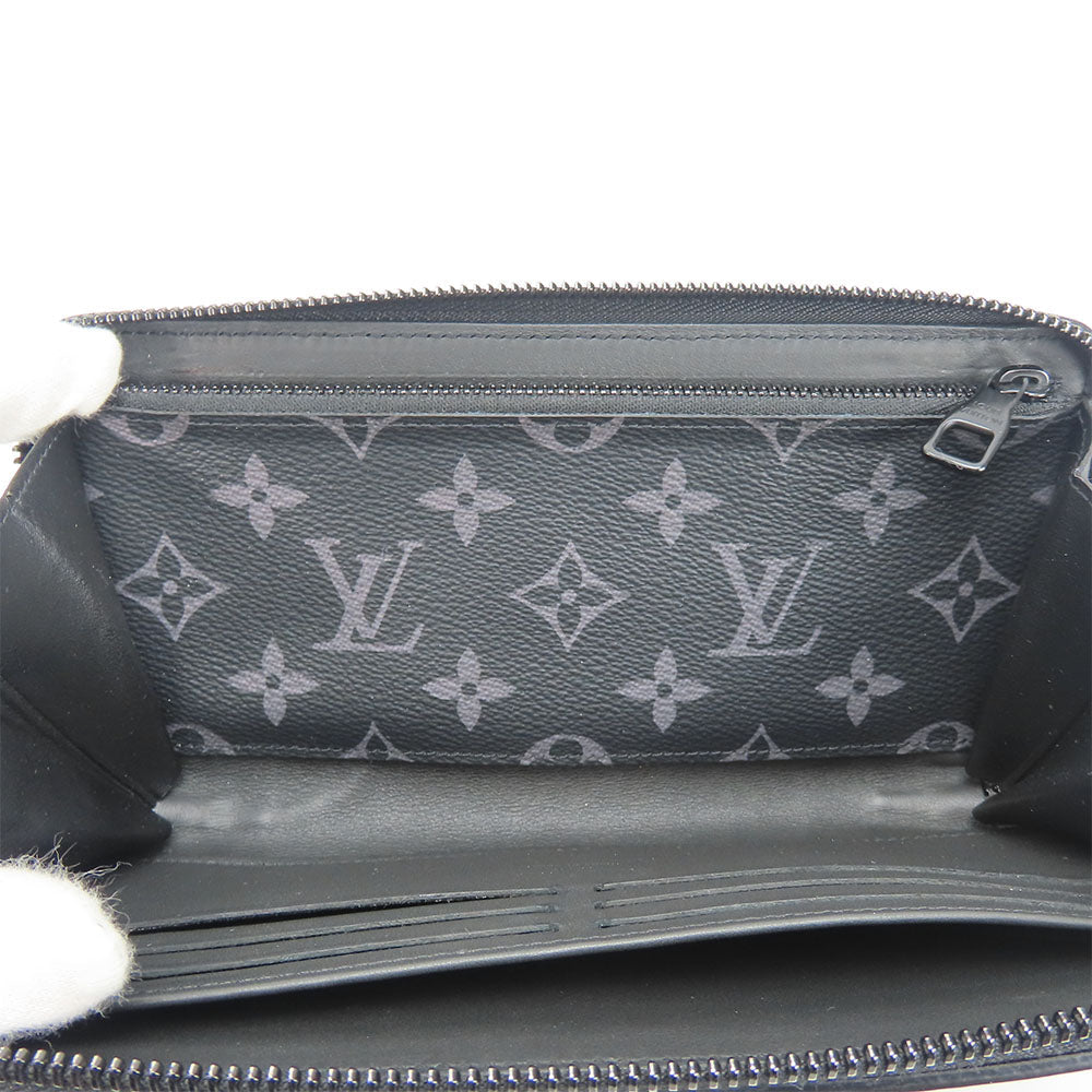 LOUIS VUITTON Long Wallet Purse M80558 Monogram Eclipse black Zippy wallet trunk mens Used Authentic