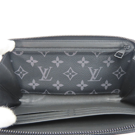 LOUIS VUITTON Long Wallet Purse M80558 Monogram Eclipse black Zippy wallet trunk mens Used Authentic