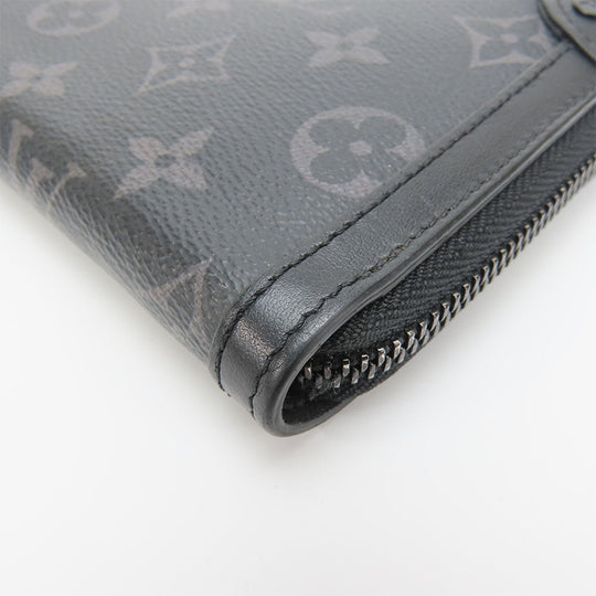 LOUIS VUITTON Long Wallet Purse M80558 Monogram Eclipse black Zippy wallet trunk mens Used Authentic