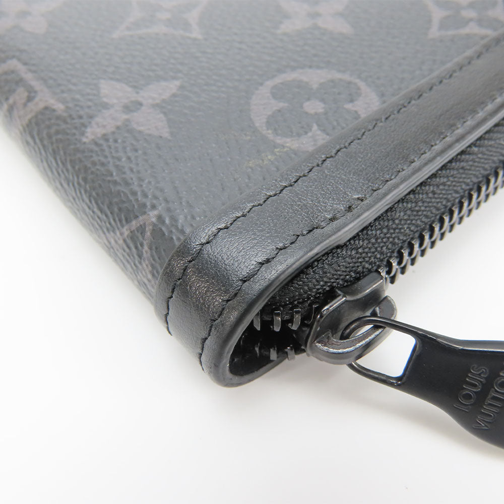 LOUIS VUITTON Long Wallet Purse M80558 Monogram Eclipse black Zippy wallet trunk mens Used Authentic