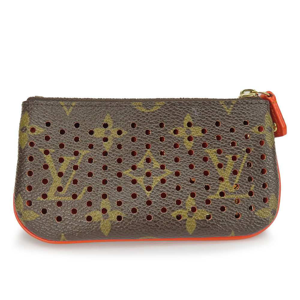 LOUIS VUITTON Coin case M95222 Monogram Brown Monogram Perfo Pochette Cre Women Used Authentic