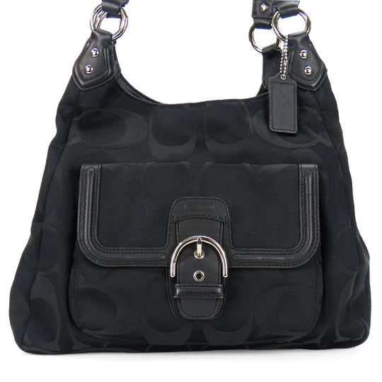 COACH Shoulder Bag F24742 Canvas, Leather black Women Used Authentic