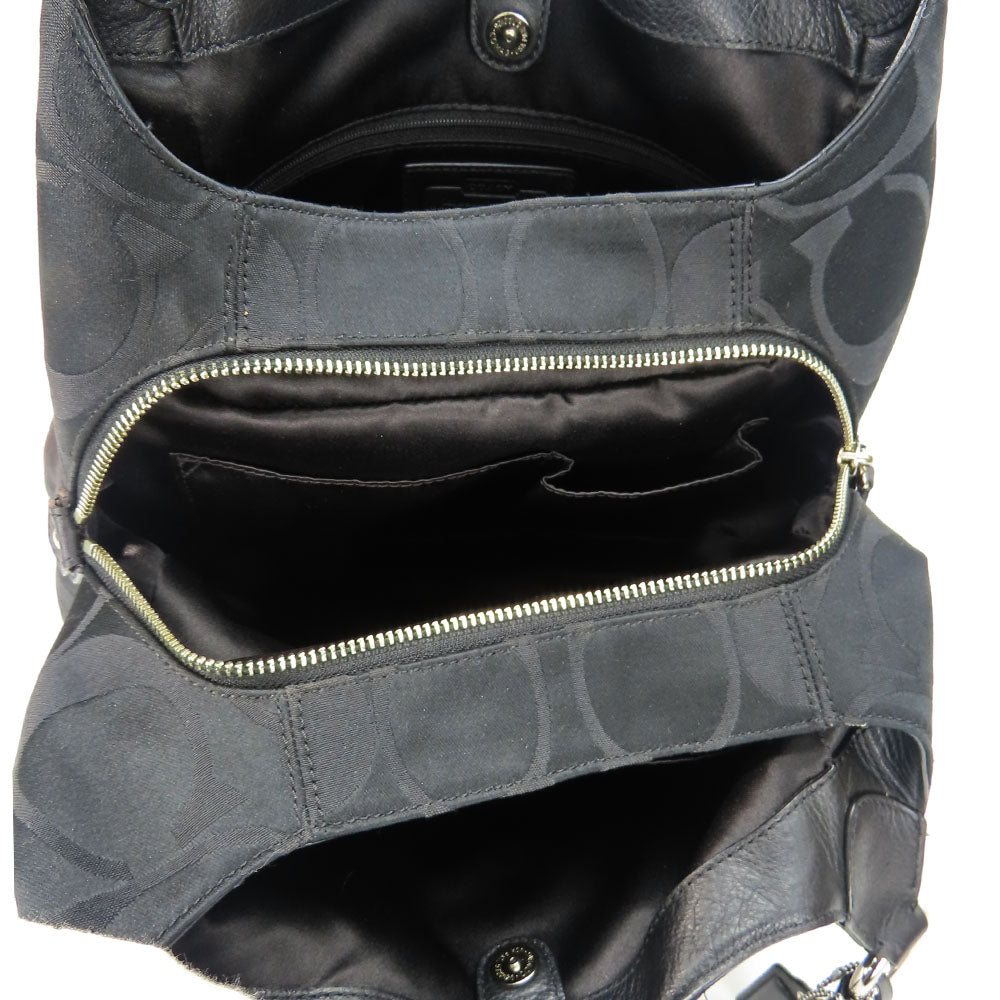 COACH Shoulder Bag F24742 Canvas, Leather black Women Used Authentic