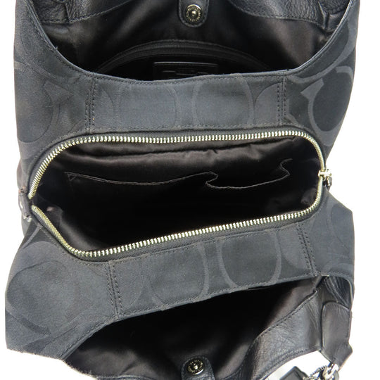 COACH Shoulder Bag F24742 Canvas, Leather black Women Used Authentic