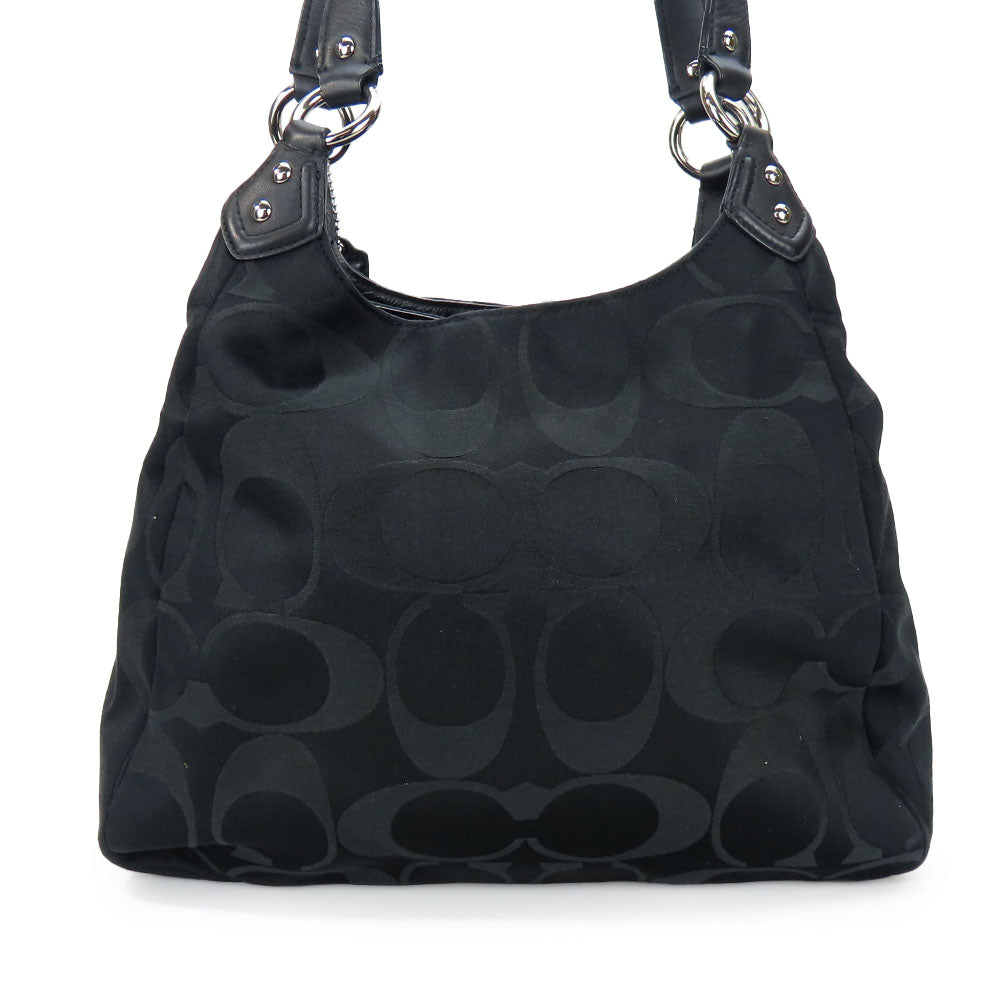 COACH Shoulder Bag F24742 Canvas, Leather black Women Used Authentic