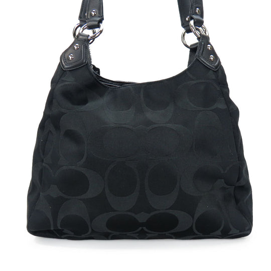 COACH Shoulder Bag F24742 Canvas, Leather black Women Used Authentic