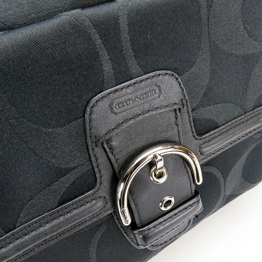 COACH Shoulder Bag F24742 Canvas, Leather black Women Used Authentic