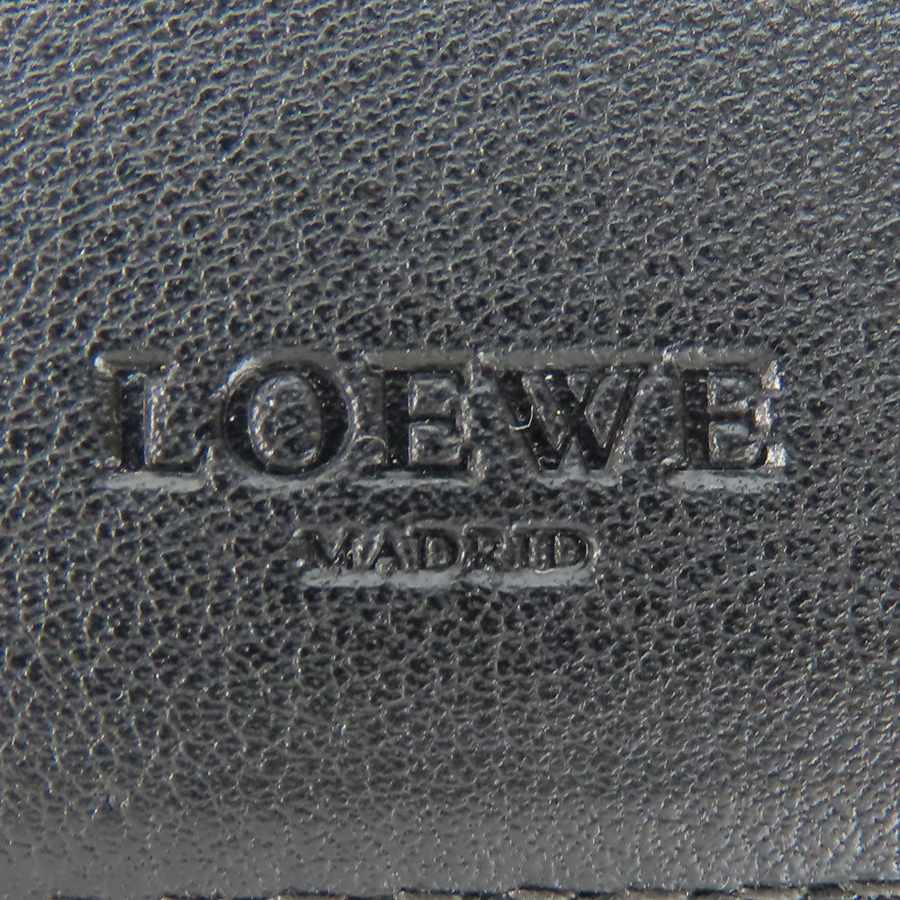 LOEWE Bifold Wallet Leather, PVC gray anagram mens Used Authentic
