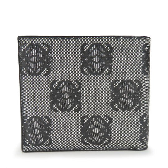 LOEWE Bifold Wallet Leather, PVC gray anagram mens Used Authentic
