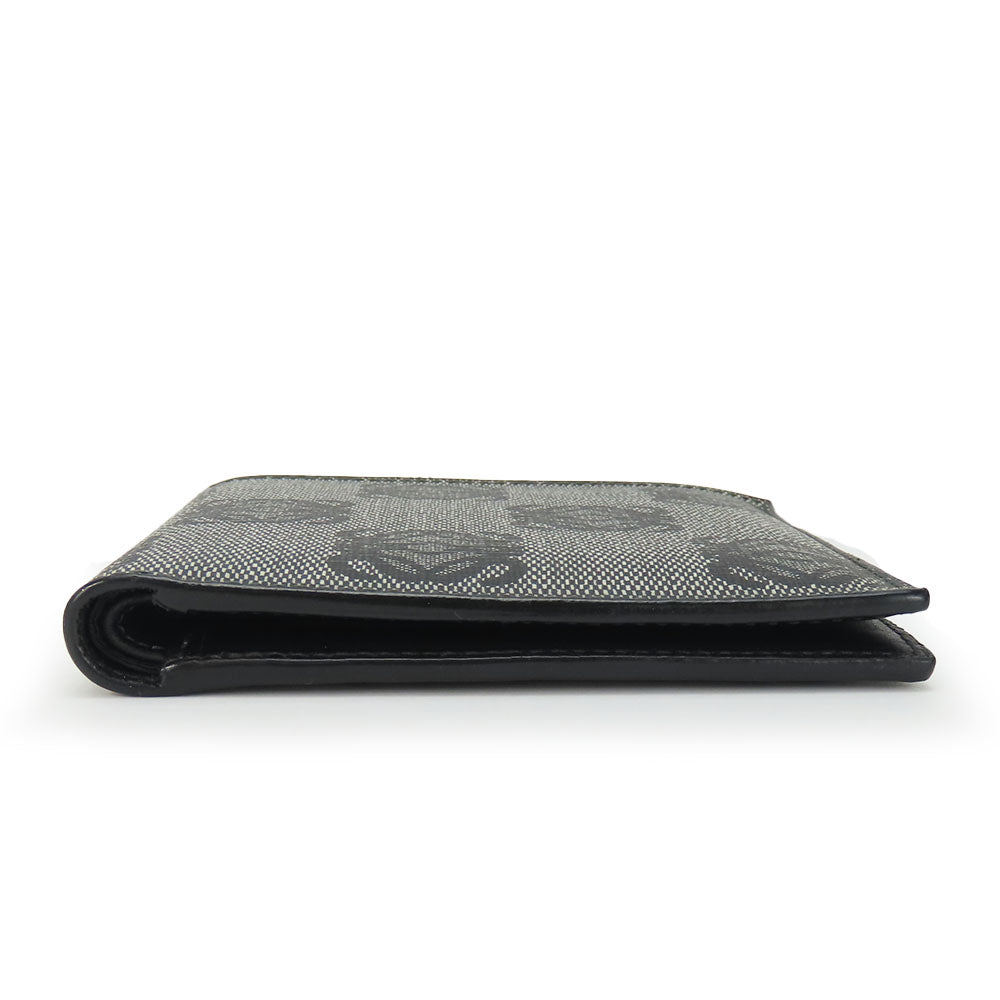 LOEWE Bifold Wallet Leather, PVC gray anagram mens Used Authentic