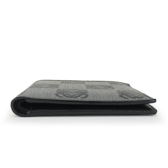 LOEWE Bifold Wallet Leather, PVC gray anagram mens Used Authentic