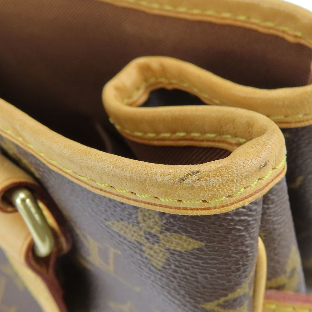 LOUIS VUITTON Handbag M51156 Monogram, Tanned Leather Brown Batignolles Women Used Authentic