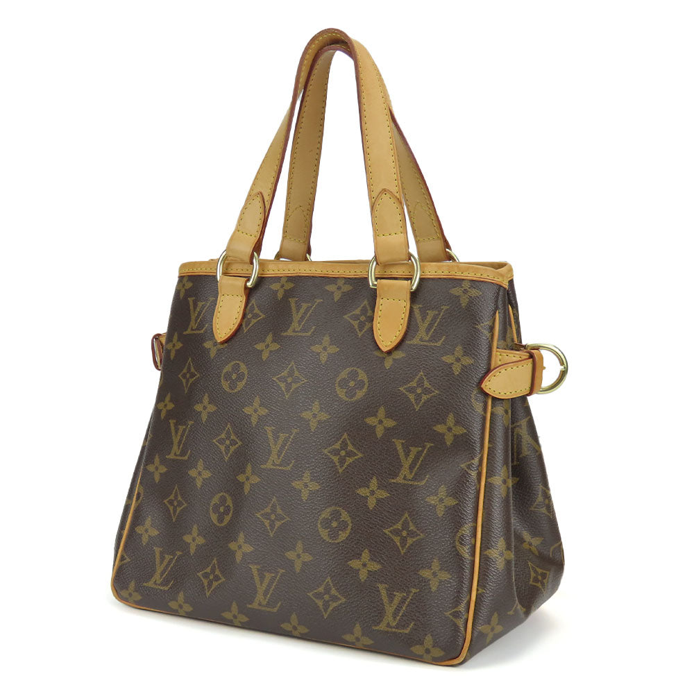 LOUIS VUITTON Handbag M51156 Monogram, Tanned Leather Brown Batignolles Women Used Authentic