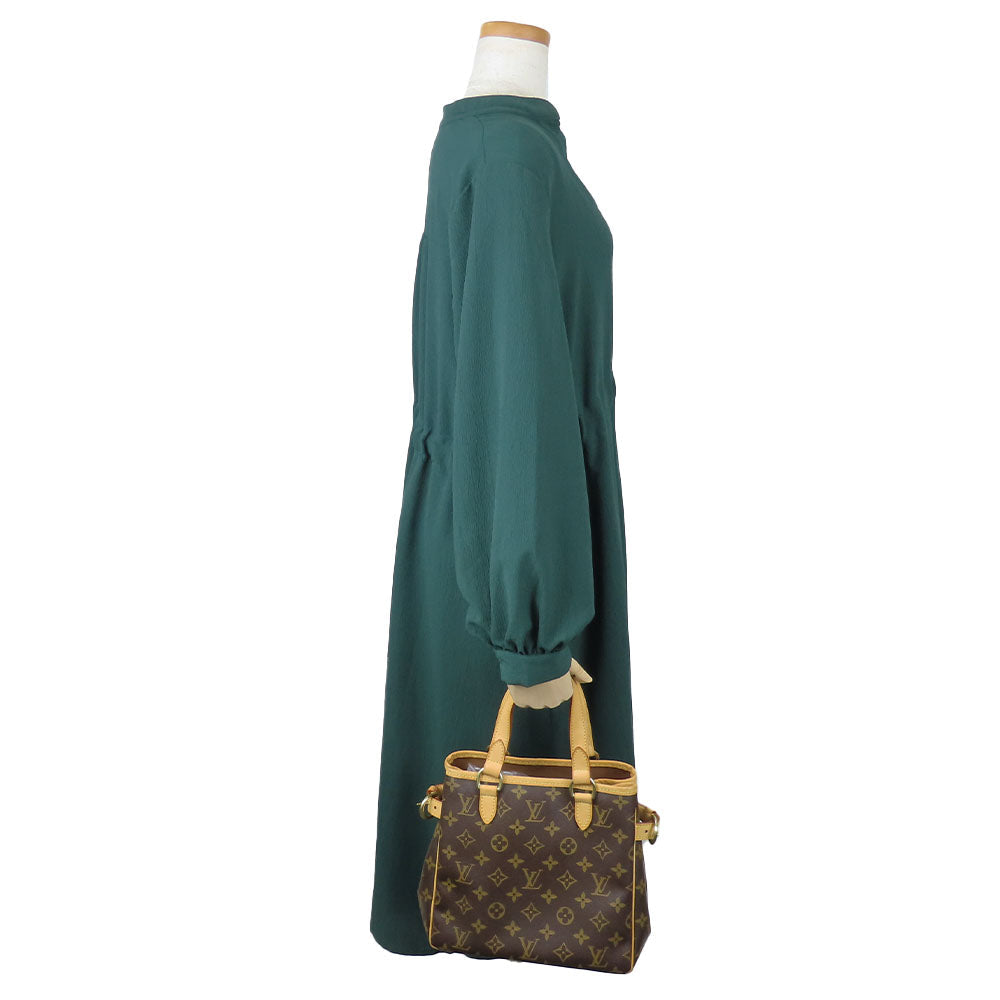 LOUIS VUITTON Handbag M51156 Monogram, Tanned Leather Brown Batignolles Women Used Authentic