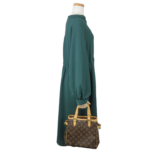 LOUIS VUITTON Handbag M51156 Monogram, Tanned Leather Brown Batignolles Women Used Authentic