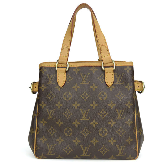 LOUIS VUITTON Handbag M51156 Monogram, Tanned Leather Brown Batignolles Women Used Authentic