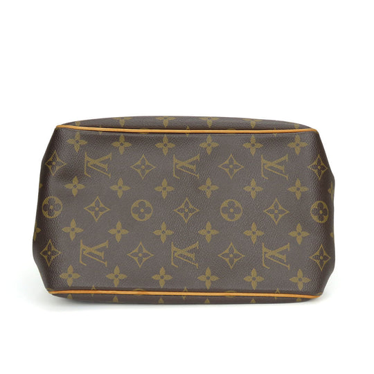 LOUIS VUITTON Handbag M51156 Monogram, Tanned Leather Brown Batignolles Women Used Authentic