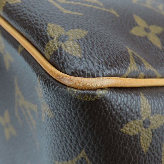 LOUIS VUITTON Handbag M51156 Monogram, Tanned Leather Brown Batignolles Women Used Authentic